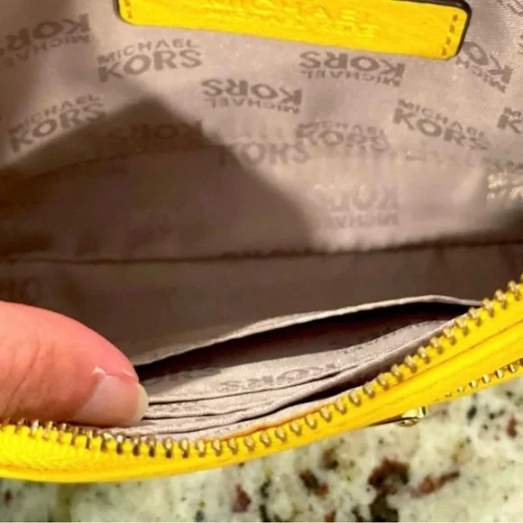 Michael Kors Yellow Leather Wristlet - Picture 3 of 6